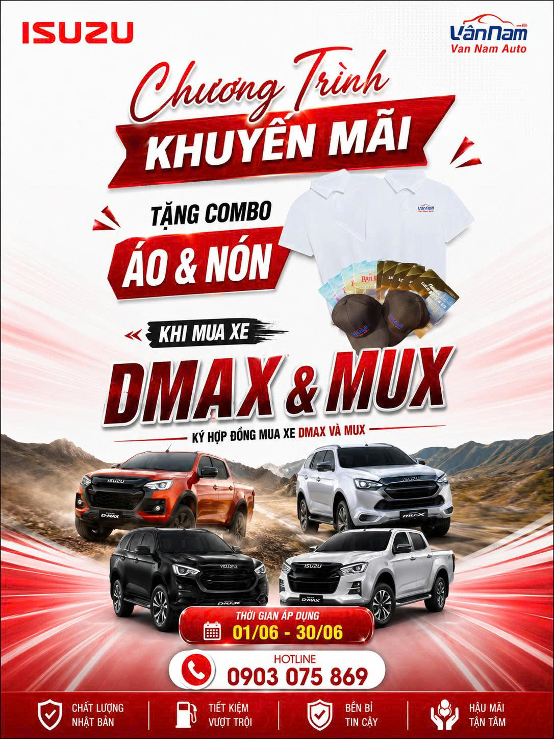 KHUYẾN MÃI THÁNG B6 ISUZU VÂN NAM
